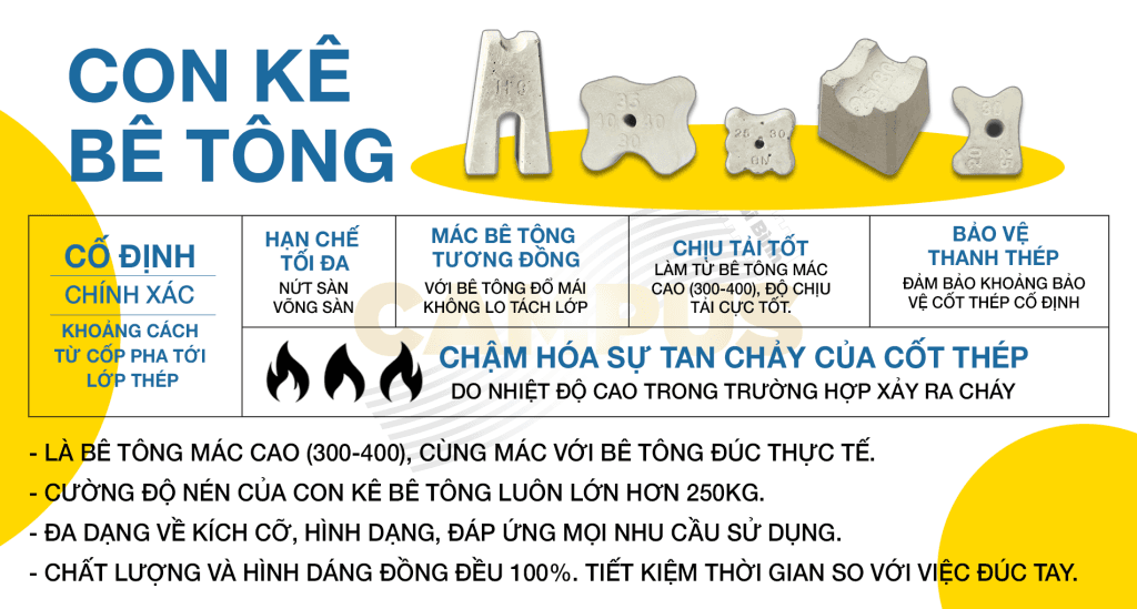 Con kê bê tông là gì? Tại sao cần sử dụng con kê?